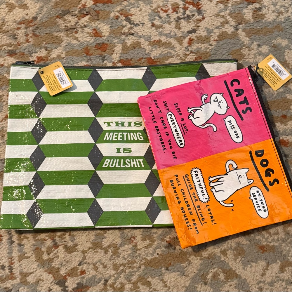 Blue Q Graphic Pouches - set of 2